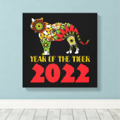 Chinees Jaar van de Tijger 2022 Canvas Afdruk (Insitu (Houten vloer))