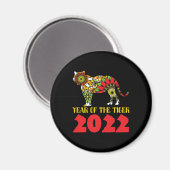 Chinees Jaar van de Tijger 2022 Magneet (Voorkant / Achterkant)