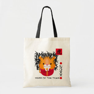 Chinees jaar van de tijger Aangepast jaartal Tote Bag