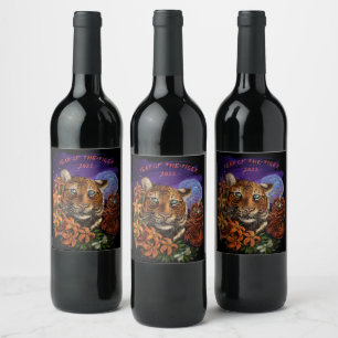 Chinees Jaar van de tijger Apron Wijn Etiket
