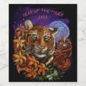 Chinees Jaar van de tijger Apron Wijn Etiket (Enkel label)