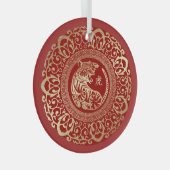 Chinees jaar van de tijgerkloof glas ornament (Voorkant Rechts)