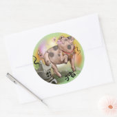Chinees jaar van de Varkens Ronde Sticker (Envelop)