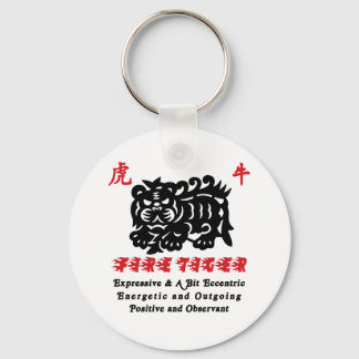 Chinees jaar van de vuurtijger van 1986 sleutelhanger