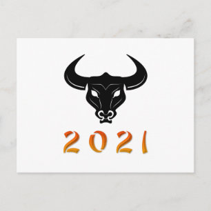 Chinees jaar van het oranje 2021 silhouette briefkaart