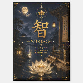 Chinees karakter 智 Wijsheid (Zhi) Lotus Magneet