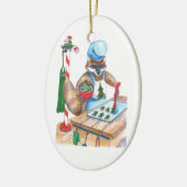 Chinees kerstfeest Wildlife Chef Oval Ornament (Links)