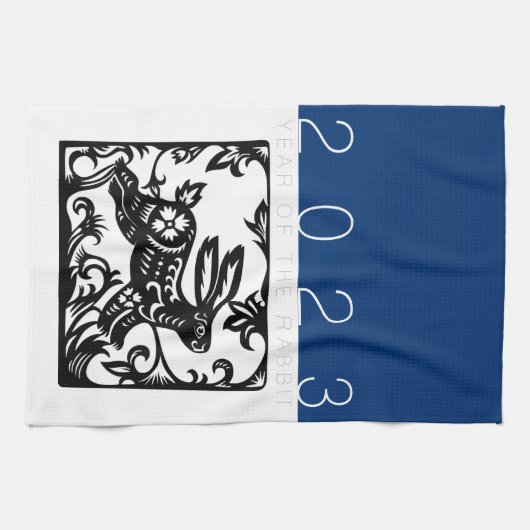 Chinees konijnenjaar Zodiac paper KT2 Keuken T Theedoek (Horizontaal)