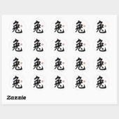 Chinees konijnensymbool ronde sticker (Vel)