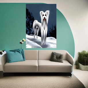 Chinees-kruidhond in de berg AI Art. Poster