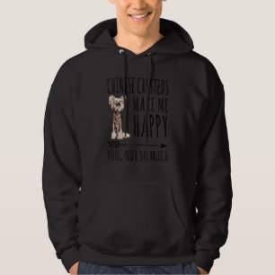 Chinees kuifje maakt me blij je niet zo veel hond hoodie