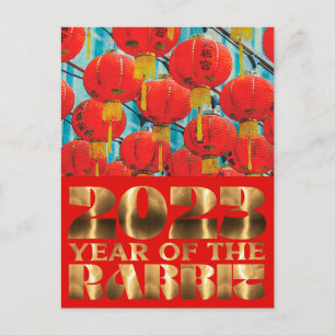 Chinees Lampionnenfestival 2023 Nieuw Konijnenjaar Feestdagenkaart