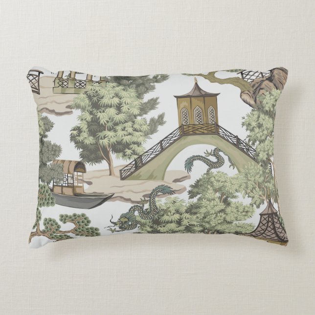  Chinees landschap naadloos. Chinoi Accent Kussen (Voorkant)