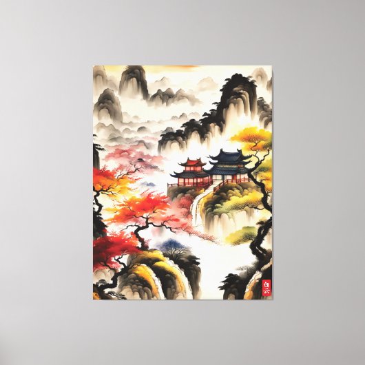 Chinees Landschapsinkt het Schilderen Canvas Afdruk (Voorkant)