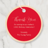 Chinees "langlevendig" Birthday Label (100+) (Achterkant)