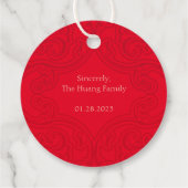 Chinees "Langlevendig" Birthday Label - RED (elke  (Achterkant)