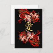 Chinees liefdessymbool op rode fractaal (Voorkant / Achterkant)