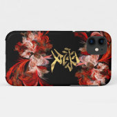 Chinees liefdessymbool op rode fractaal Case-Mate iPhone case (Achterkant (horizontaal))