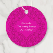 Chinees "Longevity" Verjaardag Label - ROZE (elke (Achterkant)