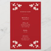Chinees Love Red Cherry Blossom Wedding Programme (Achterkant)
