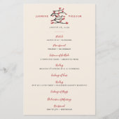 Chinees Love Red Cherry Blossom Wedding Programme (Voorkant)