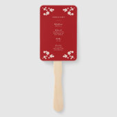 Chinees Love Red Cherry Blossom Wedding Programme Handwaaier (Achterkant)