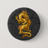 Chinees Lucky Gold Dragon Buttonnen Ronde Button 5,7 Cm (Voorkant)
