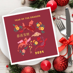 Chinees Maanjaar Nieuwjaar van de Dragon Red Servet