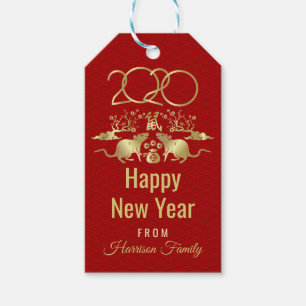 Chinees maanjaar van de rat cadeaulabel