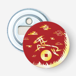 Chinees Maanjaar van het Paard 2026 4724 Vuur Button Flesopener