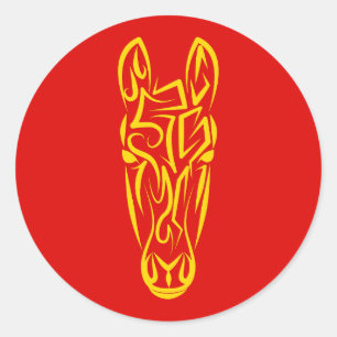 Chinees Maans Nieuwjaar van het Paard 2026 4724 Vu Ronde Sticker
