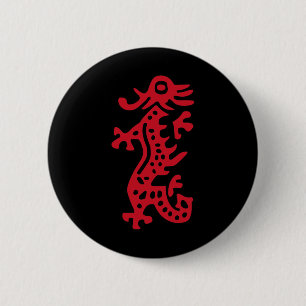 Chinees Mah Jong Red Dragon Tegel Mahjong Kostuum Ronde Button 5,7 Cm