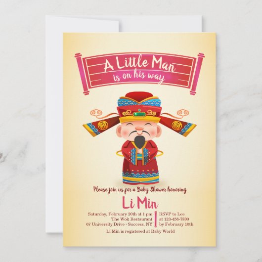 Chinees Man Uitnodiging (Voorkant)