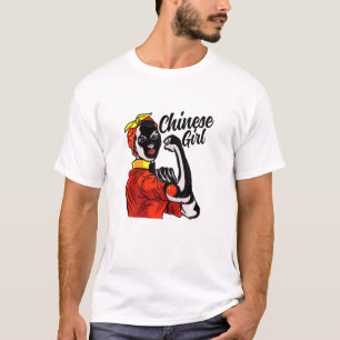 Chinees meisje China Vlag Cultureel Erfgoed Land R T-shirt