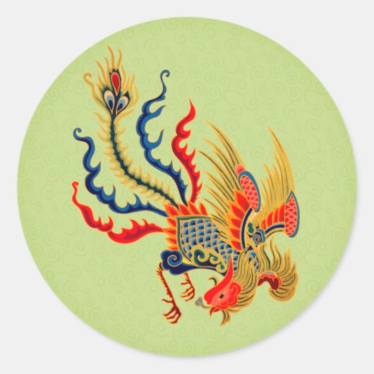 Chinees model voor rosterkunst ronde sticker (Voorkant)