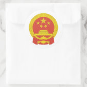 Chinees nationaal embleem, China Ronde Sticker (Tas)