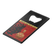 Chinees Nieuw jaar dierentuin Birthday flesje O Kredietkaart Flessenopener (Achterkant Gekanteld)