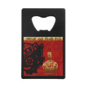 Chinees Nieuw jaar dierentuin Birthday flesje O Kredietkaart Flessenopener (Achterkant)