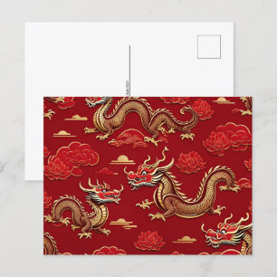 Chinees Nieuw Maanjaar van Draak, Postcrossing Briefkaart