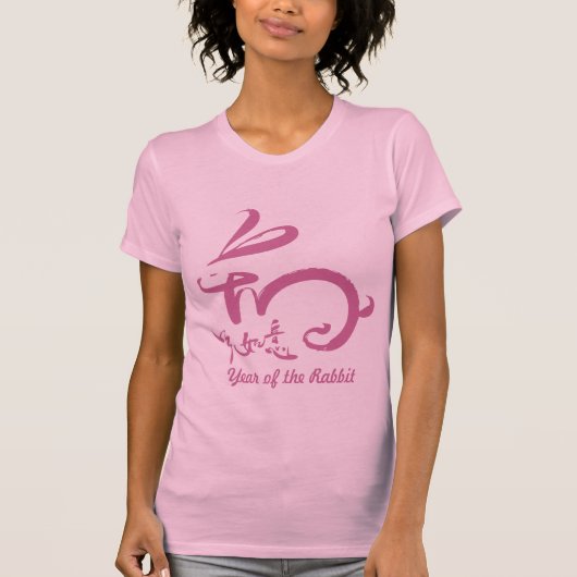 Chinees nieuwjaar 2011 - Jaar van het konijn (roze T-shirt (Voorkant)