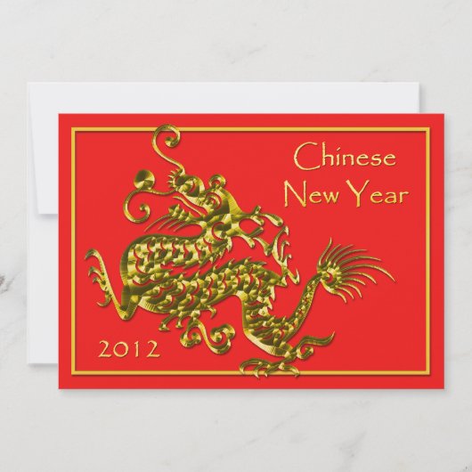 Chinees nieuwjaar 2012 Jaar van de draak Kaart (Voorkant)