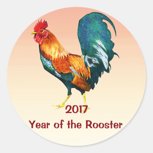 Chinees Nieuwjaar 2017 Red Rooster Stickers (Voorkant)