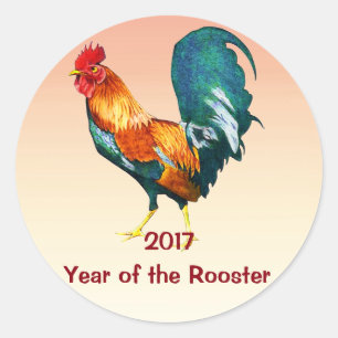 Chinees Nieuwjaar 2017 Red Rooster Stickers