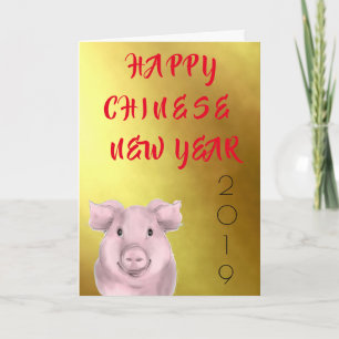 Chinees nieuwjaar 2019 Jaar van de Varkens Feestdagen Kaart