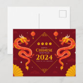Chinees Nieuwjaar 2024 Briefkaart (Voorkant / Achterkant)