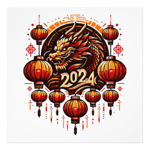 chinees nieuwjaar 2024 foto afdruk