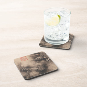 Chinees Nieuwjaar 2024 Schilderen Dragon squC Onderzetter