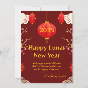 Chinees Nieuwjaar 2025 Feestdagenkaart