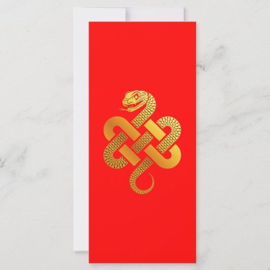 Chinees Nieuwjaar 2025 Gouden SLANG 中国传统新年 Rood (Voorkant)