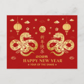 Chinees Nieuwjaar 2025 Jaar van de Slang Briefkaart (Voorkant)